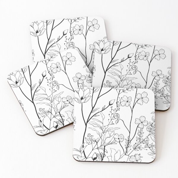 Item preview, Plants Flower Lover - Girly Black and White Pattern Illustration designed and sold by Cultural Creations Merch.