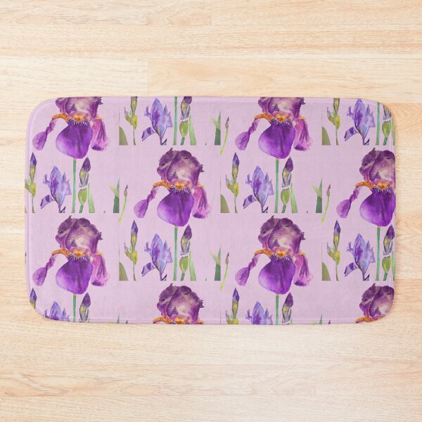 Item preview, Iris Watercolor Painting - Elegant Purple on Lilac Pink designed and sold by Sarah  Rajkotwala.