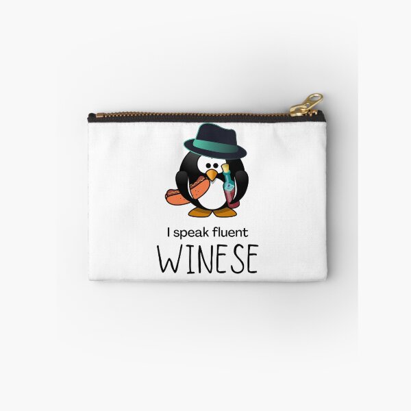 Item preview, I speak fluent Winese | Cute  Penguin with a Wine Bottle and a Wiener  designed and sold by InkItStudio.