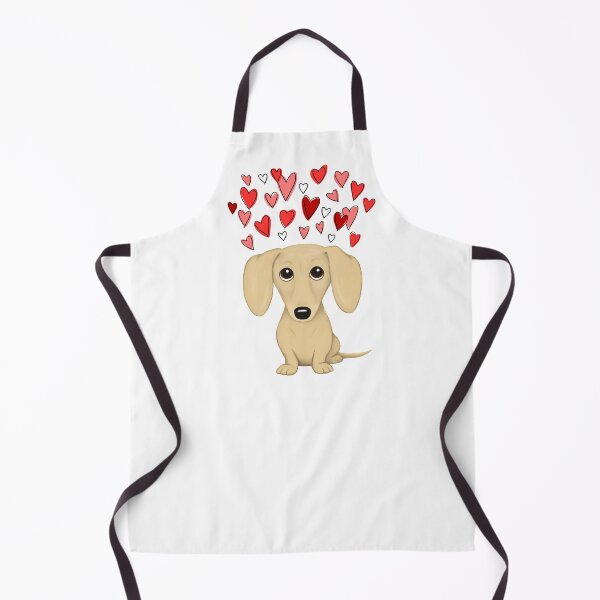 Item preview, Cream Dachshund | Cute Wiener Dog with Valentine Hearts designed and sold by Jenn Inashvili.