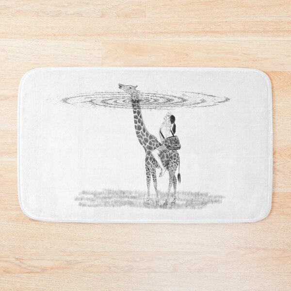 Item preview, Illustration of a girl riding on a giraffe and looking up at the sky designed and sold by iswenyi.