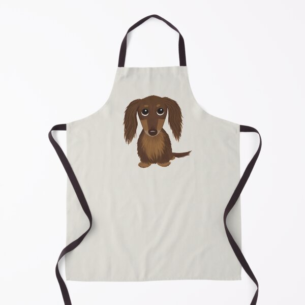 Item preview, Longhaired Chocolate Brown Dachshund Cartoon Dog designed and sold by Jenn Inashvili.