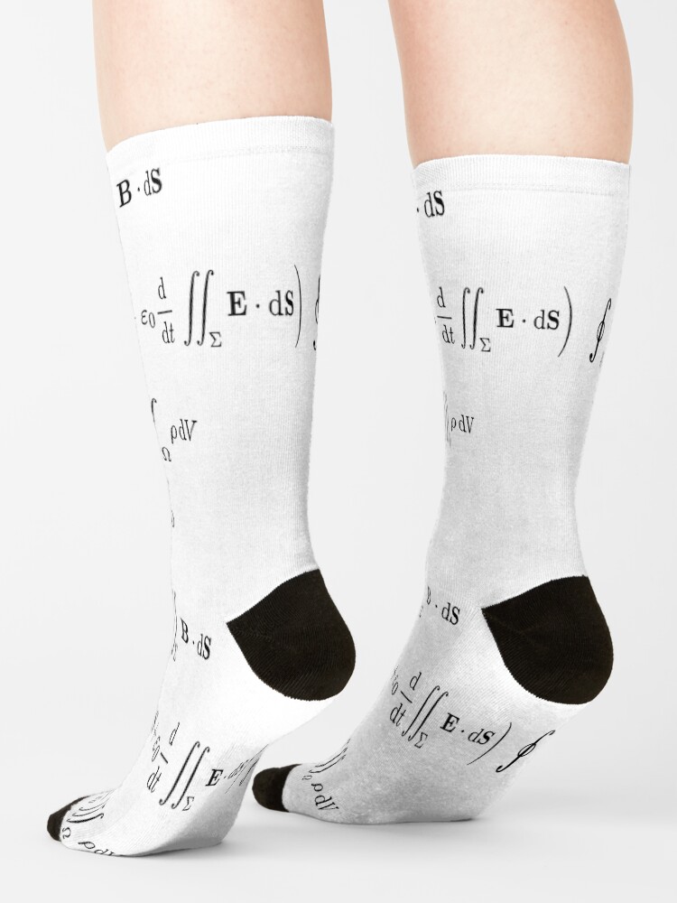 Alternate view of Maxwell's equations, #Maxwells, #equations, #MaxwellsEquations, Maxwell, equation, MaxwellEquations, #Physics, Electricity, Electrodynamics, Electromagnetism Socks