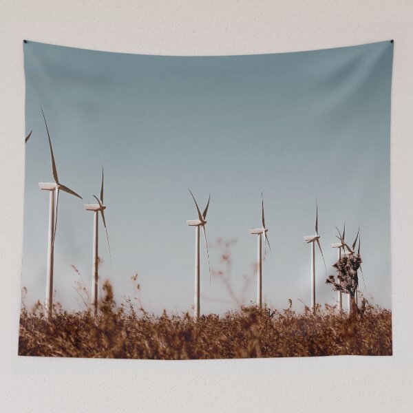 Item preview, Wind turbine in the desert with blue sky at Kern County California USA designed and sold by Mrvell.