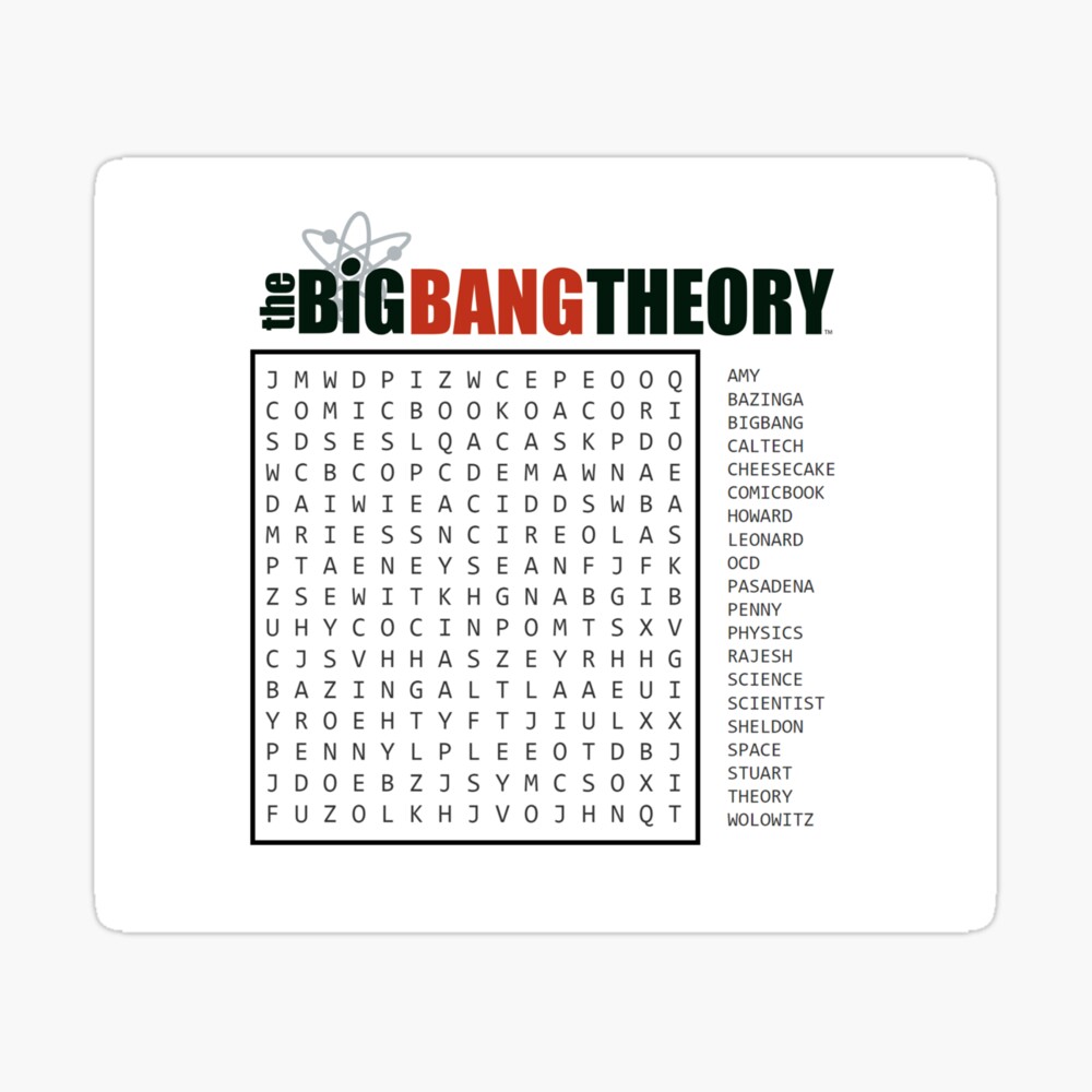 big bang word search no 1 photographic print by hrmt redbubble