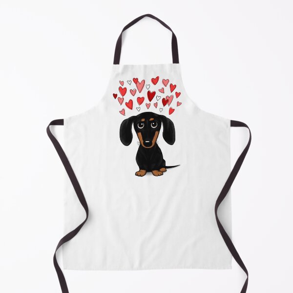 Item preview, Dachshund with Valentine Hearts | Cute Black and Tan Wiener Dog designed and sold by Jenn Inashvili.