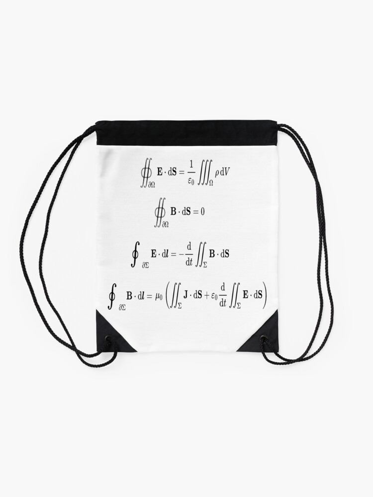 Alternate view of Maxwell's equations, #Maxwells, #equations, #MaxwellsEquations, Maxwell, equation, MaxwellEquations, #Physics, Electricity, Electrodynamics, Electromagnetism Drawstring Bag