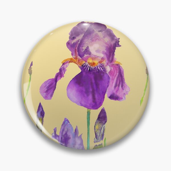 Item preview, Iris Watercolor Painting - Elegant Purple on Lemon Yellowa designed and sold by Sarah  Rajkotwala.