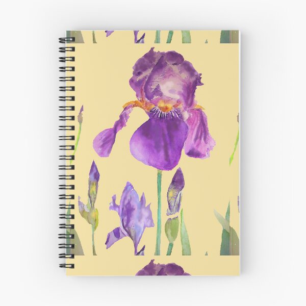 Item preview, Iris Watercolor Painting - Elegant Purple on Lemon Yellowa designed and sold by Sarah  Rajkotwala.