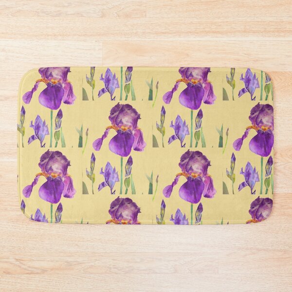 Item preview, Iris Watercolor Painting - Elegant Purple on Lemon Yellowa designed and sold by Sarah  Rajkotwala.