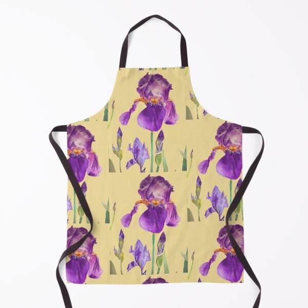 Item preview, Iris Watercolor Painting - Elegant Purple on Lemon Yellowa designed and sold by Sarah  Rajkotwala.