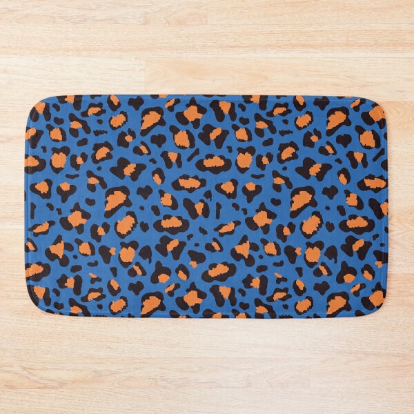 Item preview, Leopard print blue and tangerine designed and sold by alienrabbit.