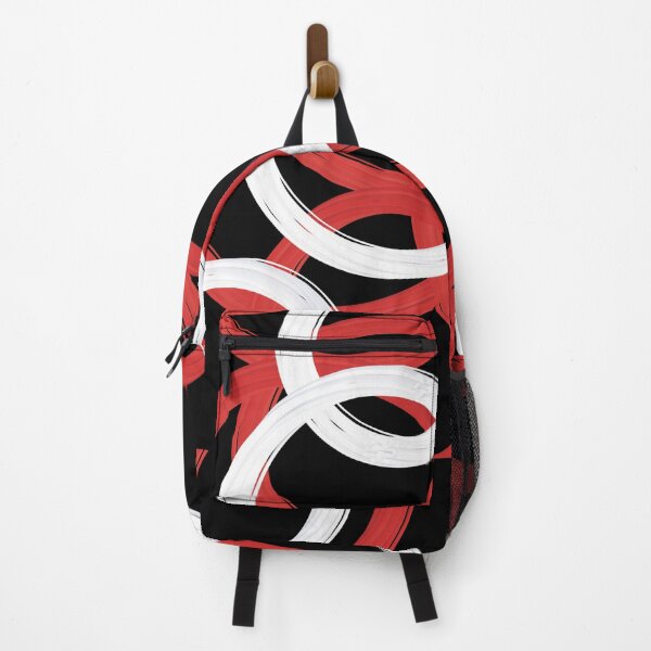 Item preview, Black Red and White Mod Abstract Circle Geographic Pattern designed and sold by ChromaticAddict.