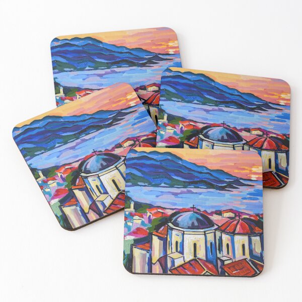 Item preview, Old byzantine chirch in the greek island,sea and sunset designed and sold by JuliaMia.