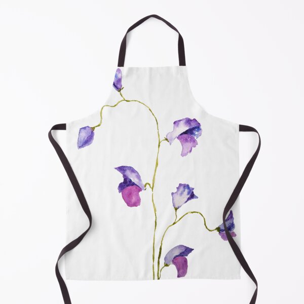 Item preview, hand painted 2 elegant purple sweet peas flower watercolor designed and sold by ColorandColor.