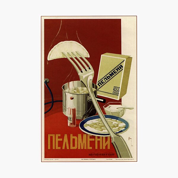 Item preview, retro 1936 pelmeni vintage poster designed and sold by plakati.