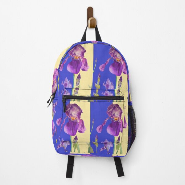Item preview, Iris Watercolor Painting - Elegant Purple on Navy & Lemon Yellow designed and sold by Sarah  Rajkotwala.