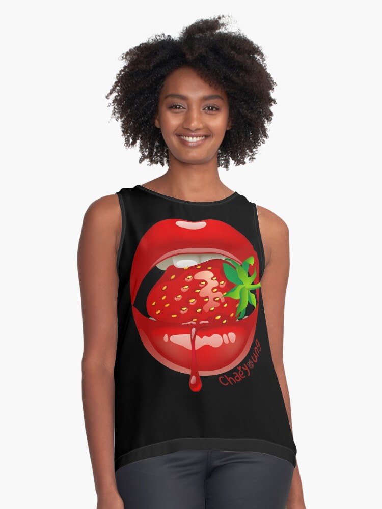 Berry Red Womens Sleeveless T-Shirt