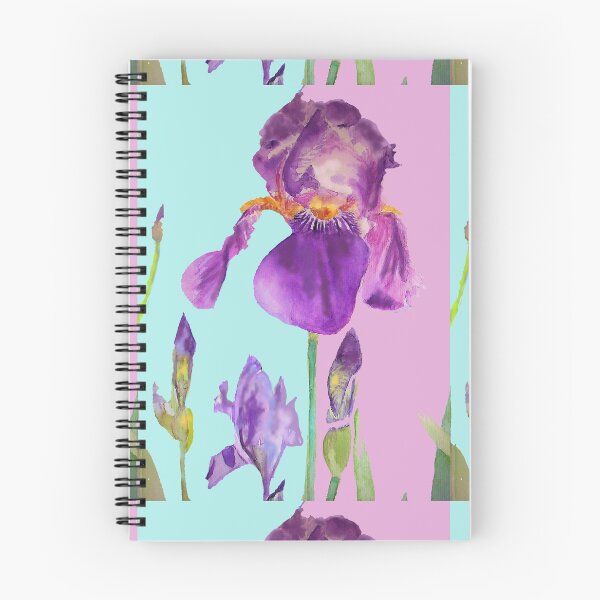 Item preview, Iris Watercolor Painting - Elegant Purple on Aqua & Lilac designed and sold by Sarah  Rajkotwala.