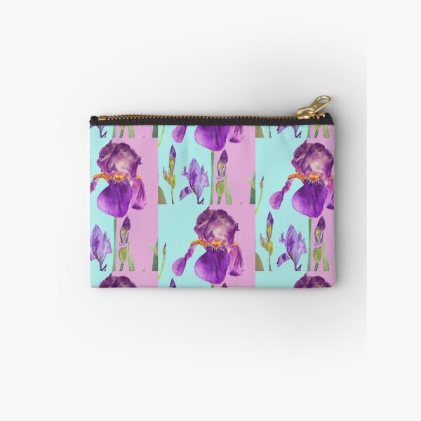 Item preview, Iris Watercolor Painting - Elegant Purple on Aqua & Lilac designed and sold by Sarah  Rajkotwala.
