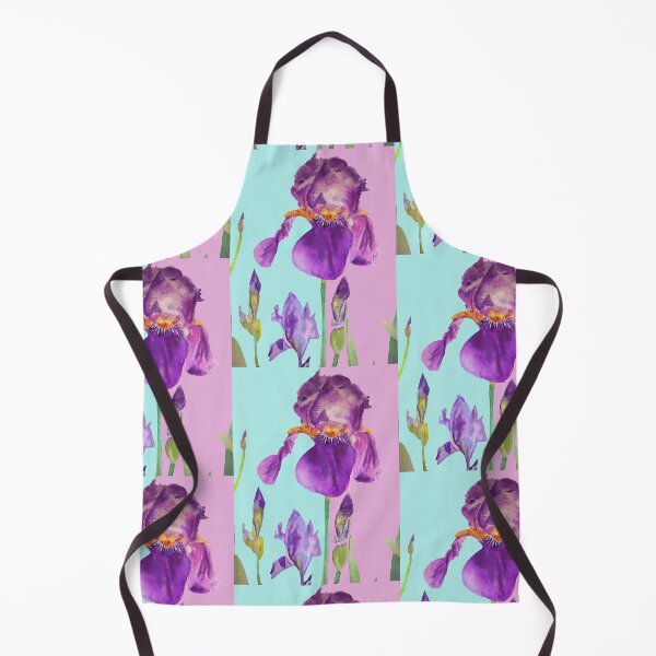 Item preview, Iris Watercolor Painting - Elegant Purple on Aqua & Lilac designed and sold by Sarah  Rajkotwala.