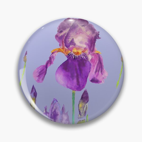 Item preview, Iris Watercolor Painting - Elegant Purple on Light Purple designed and sold by Sarah  Rajkotwala.