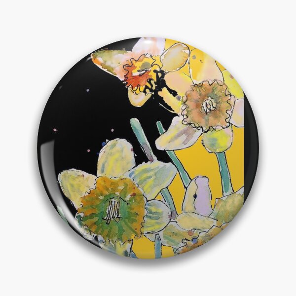 Item preview, Abstract Yellow Daffodil Watercolor Pattern on Yellow and Black designed and sold by Sarah  Rajkotwala.
