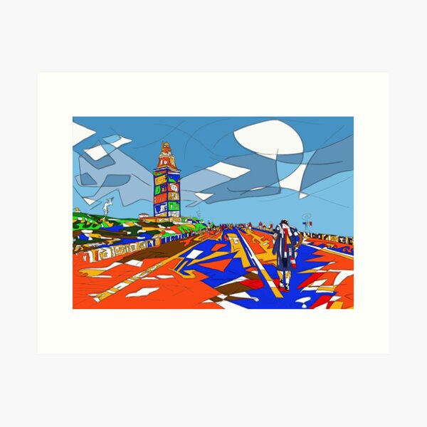 Coruña Torre de Hércules, illustrations from Galicia    Art Print