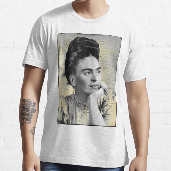 Frida Kahlo Portrait Vintage Old Letter Pop Artiste T-shirt essentiel