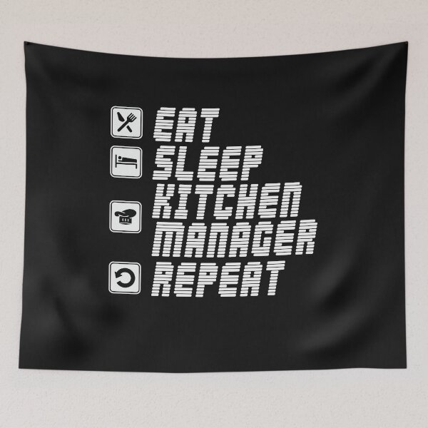 Item preview, Funny Eat Sleep Kitchen Manager Repeat cooking designed and sold by sunnym79.