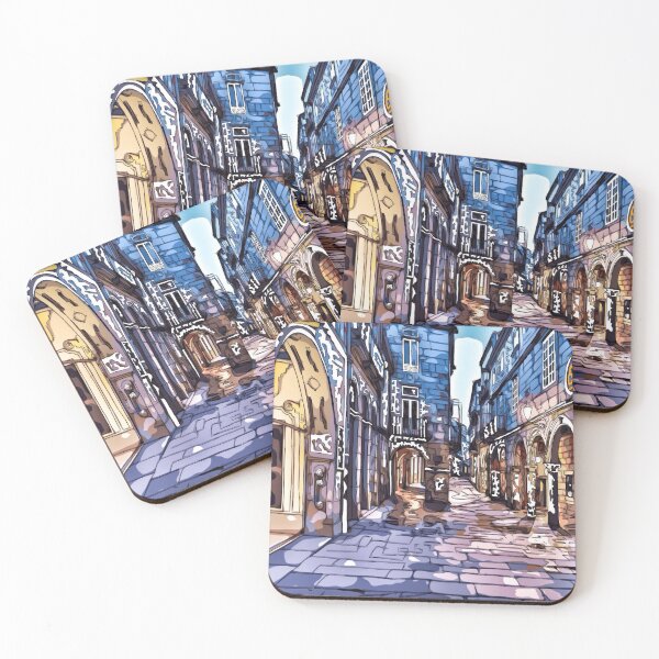 Item preview, Santiago de Compostela, Vilar Street, illustrations from Galicia designed and sold by cachaldora.