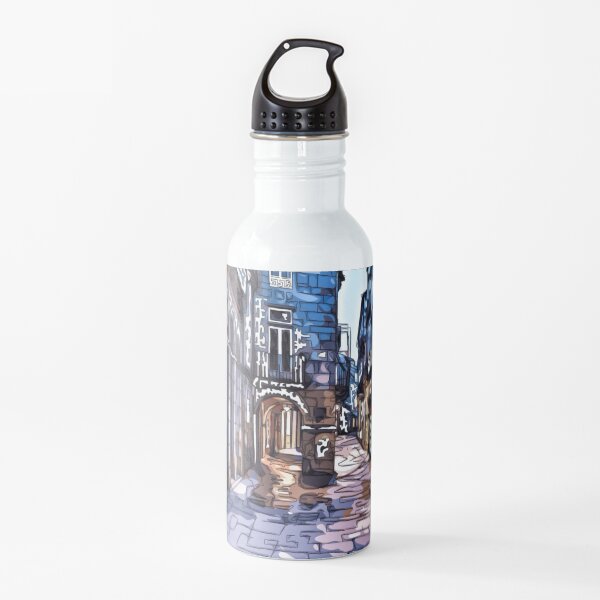 Santiago de Compostela, Calle do Vilar , ilustraciones de Galicia Botella de agua