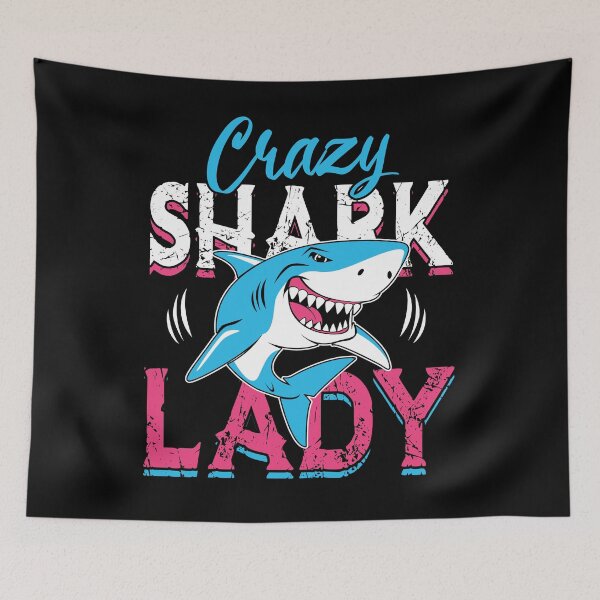 Item preview, Crazy Shark Lady Funny Design For Shark Lovers designed and sold by giftsbyminuet.