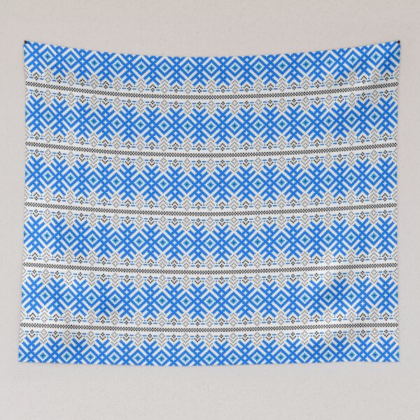 Item preview, Unity - Force Protection Abundance - Ethno Ukrainian Traditional Pattern - Slavic Ornament Blue White Black designed and sold by GrandTartaria.