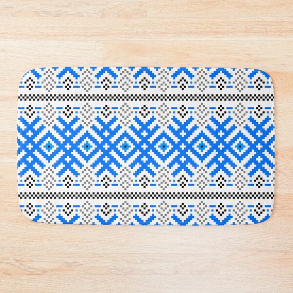 Item preview, Unity - Force Protection Abundance - Ethno Ukrainian Traditional Pattern - Slavic Ornament Blue White Black designed and sold by GrandTartaria.
