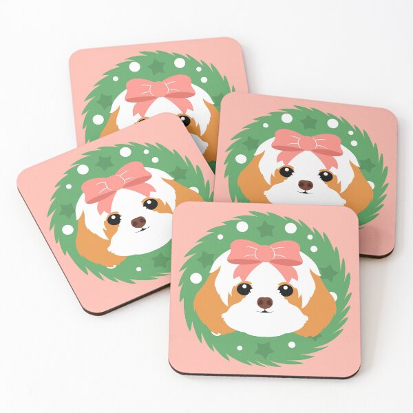 Item preview, Shih Tzu Christmas Wreath designed and sold by Lulupainting.