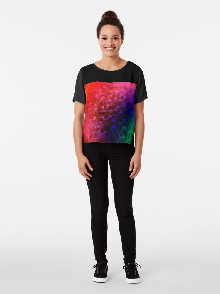 Alternate view of Rainbow Dandelion Chiffon Top