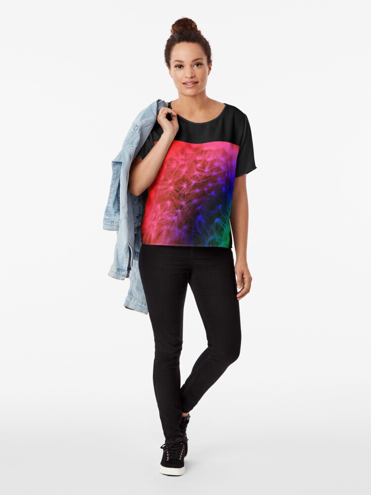 Alternate view of Rainbow Dandelion Chiffon Top