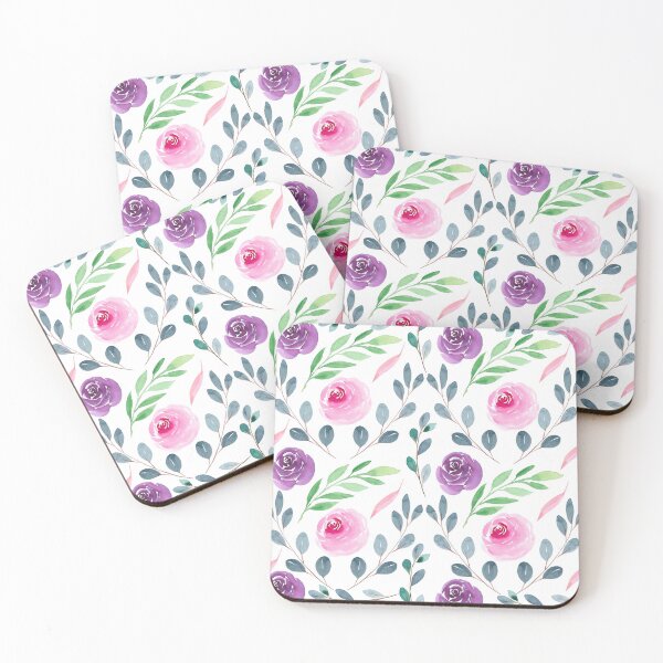 Item preview, Watercolor Pink & Purple Rose Pattern designed and sold by adortopia.