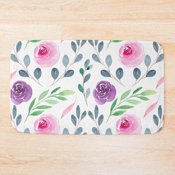 Item preview, Watercolor Pink & Purple Rose Pattern designed and sold by adortopia.