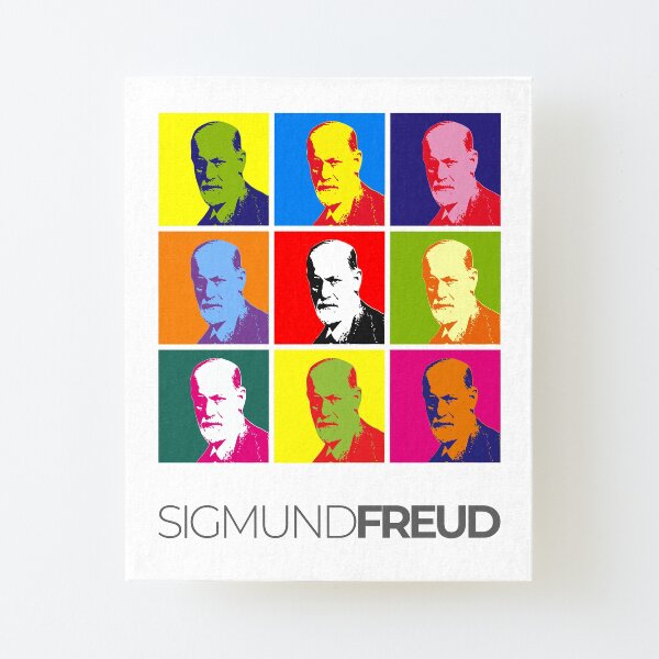 Sigmund Freud pop-art portrait poster Canvas Mounted Print