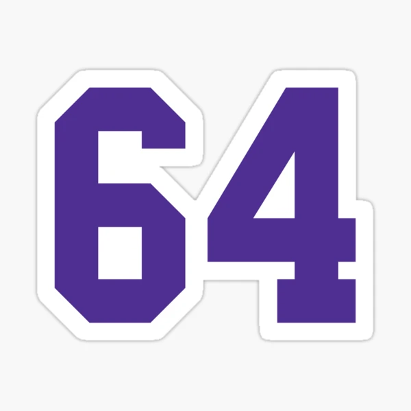 Sixty Purple Jersey Number Sports 60 | Sticker