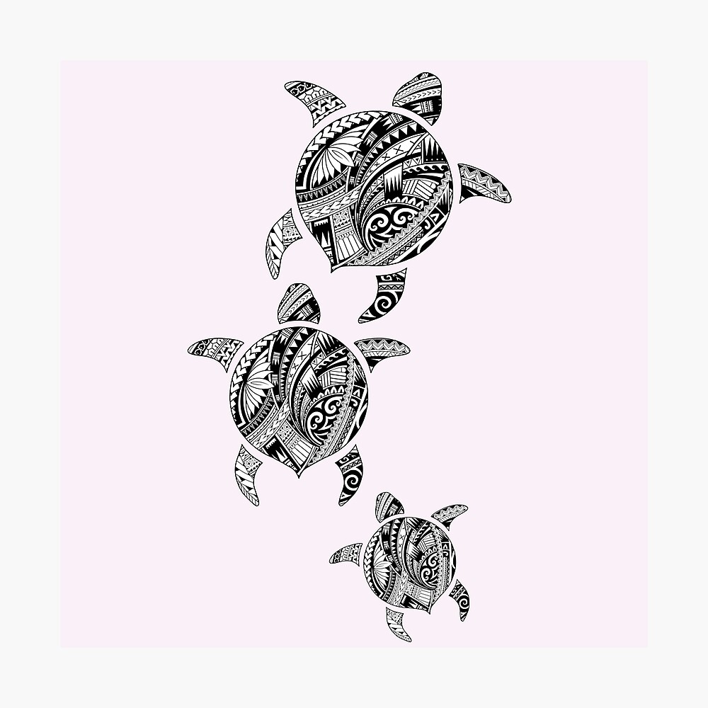 Polynesian Turtle tattoo family Poster for Sale by Aroha Designs   Redbubble