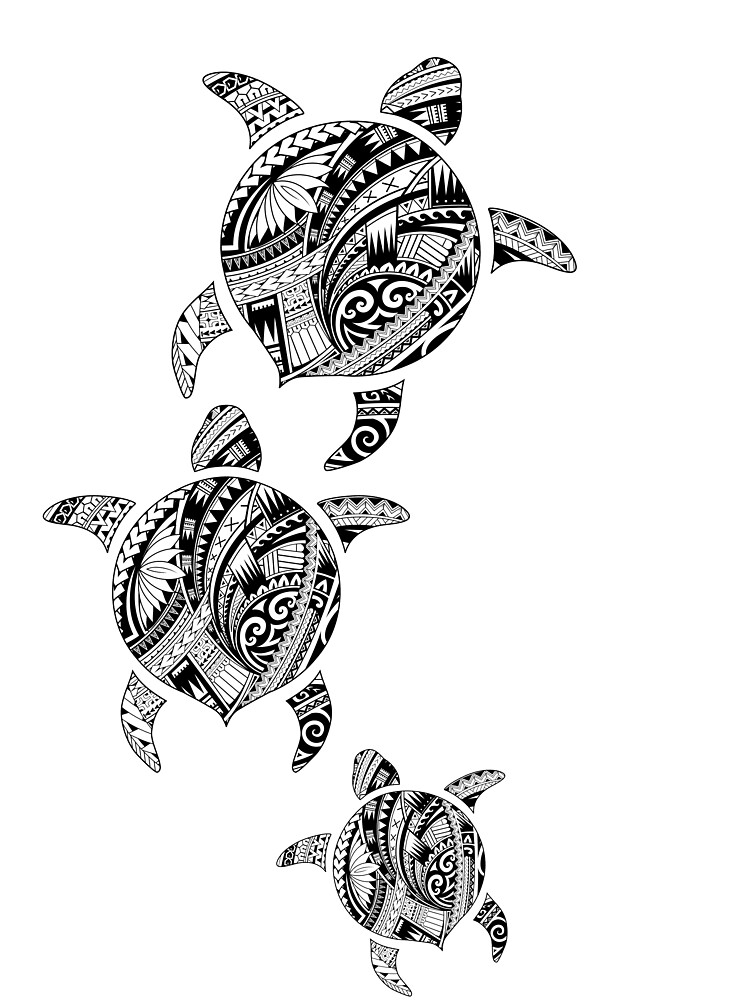 Polynesian Turtle tattoo family