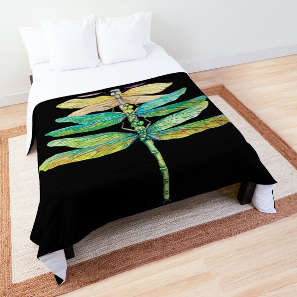 Womens Merry Christmas Insect Lover Xmas Dragonfly Christmas Tree Comforter