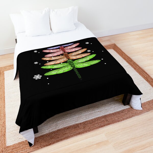 Christmas insect Lover Xmas Dragonfly Christmas Tree Comforter