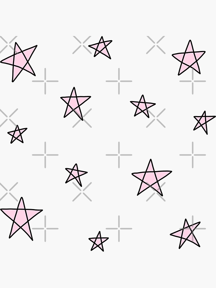 "Pink Stars" Sticker for Sale by CatieY Redbubble