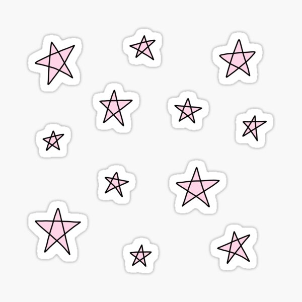 Light Pink Stars Stickers for Sale