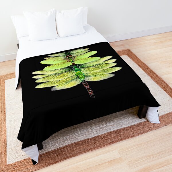 Dragonfly Christmas Tree Print Xmas Watercolor Retro Vintage Comforter