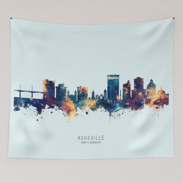 Item preview, Asheville North Carolina Skyline designed and sold by ArtPrints.